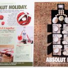 ABSOLUT HOST and ABSOLUT HOLIDAY Canadian Vodka Magazine Ads RARE!