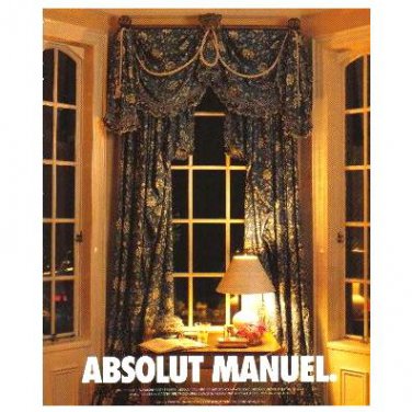 ABSOLUT MANUEL Vodka Magazine Ad by Canadian Interior Designer RARE!