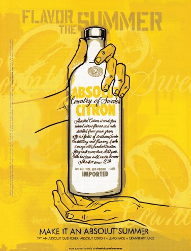 MAKE IT AN ABSOLUT SUMMER Vodka Magazine Ad CITRON
