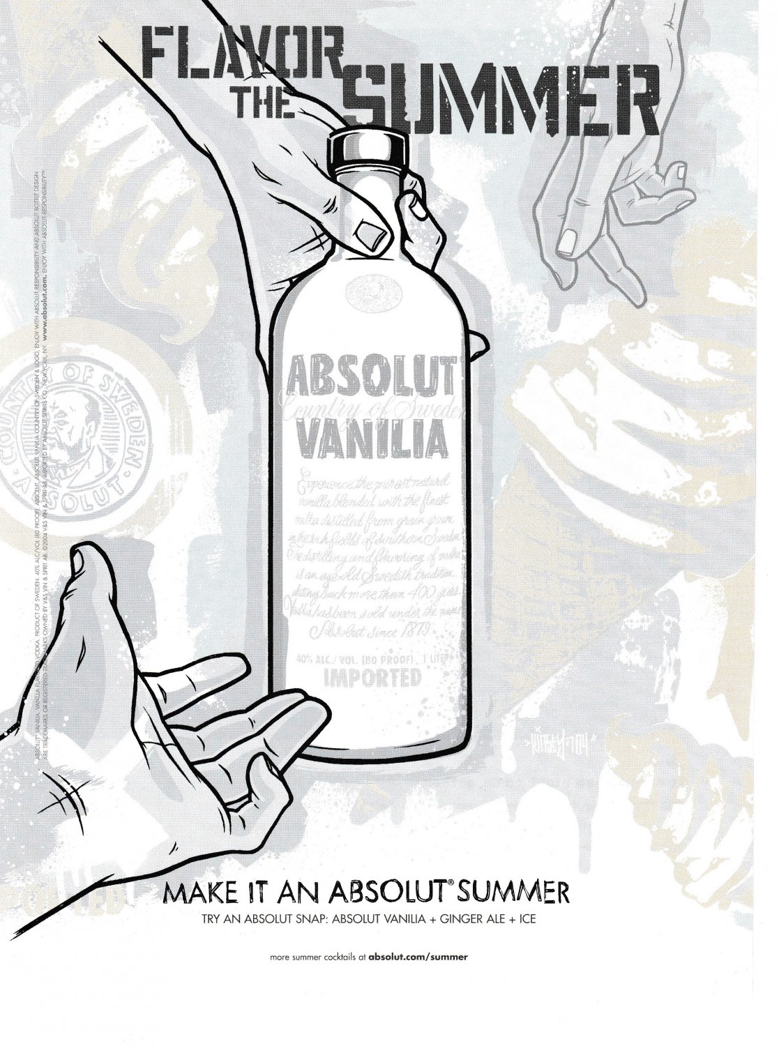 MAKE IT AN ABSOLUT SUMMER Vodka Magazine Ad VANILIA