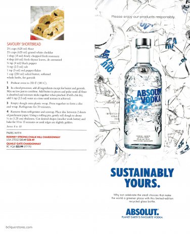 SUSTAINABLY YOURS ABSOLUT COMEBACK Canadian Vodka Magazine Ad &Acirc;&frac12; Page