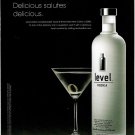 DELICIOUS SALUTES DELICIOUS Absolut Level Vodka Ad