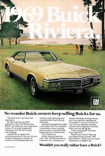 1969 BUICK RIVIERA Magazine Ad