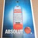 ABSOLUT MANDRIN (Canadian Version) Large-Size Newspaper Vodka Ad ABSOLUT MANDRIN (Canadian Version) Large-Size Newspaper Vodka Ad