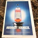ABSOLUT SQUEEZE Large-Size Newspaper Vodka Ad w/ AbsolutDigitalArt.com Caption ABSOLUT SQUEEZE Large-Size Newspaper Vodka Ad w/ AbsolutDigitalArt.com Caption