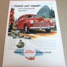 1946 FORD 4-DR SEDAN Magazine Ad Advertisement R.C.M.P. "Ford's Out Front"
