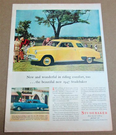 1947 STUDEBAKER CHAMPION REGAL DE LUXE 5-PASSENGER COUPE Magazine Advertisement