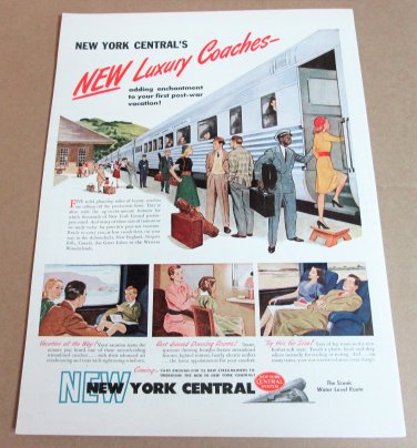 NEW YORK CENTRAL'S NEW LUXURY COACHES 1946 Magazine Ad Advertisement