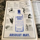 ABSOLUT MAY Vancouver Event Itinerary Vodka Ad © 1993 - RARE!