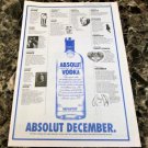 ABSOLUT DECEMBER Vancouver Event Itinerary Vodka Ad © 1993 - RARE!