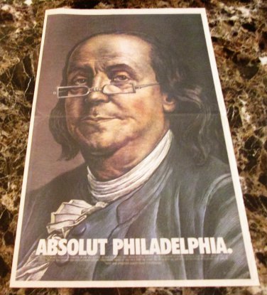 ABSOLUT PHILADELPHIA Vodka Large Size Newspaper Ad &Acirc;&copy; 1997