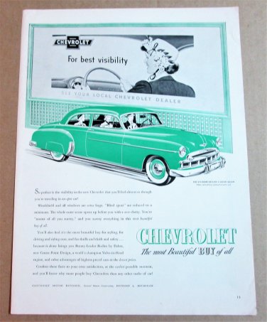 1949 CHEVROLET DE LUXE 2-DOOR SEDAN Vintage Magazine Ad Advertisement