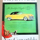 1949 CHRYSLER SILVER ANNIVERSARY CONVERTIBLE Vintage Magazine Ad Advertisement