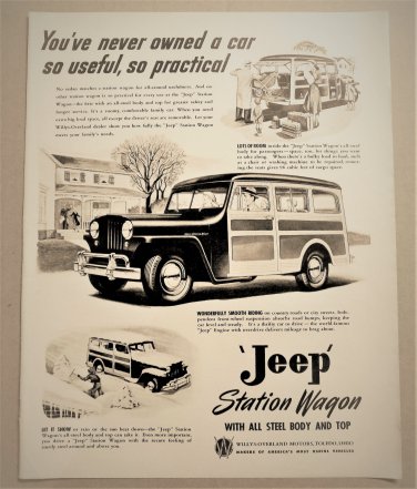1940's JEEP STATION WAGON Magazine Ad Advertisement