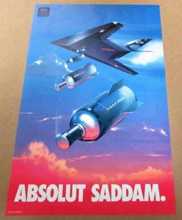 ABSOLUT SADDAM Mad Magazine Centerfold Absolut Vodka Parody Ad