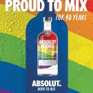 PROUD TO MIX FOR 40 YEARS Absolut Vodka Magazine Ad 2023 Canadian