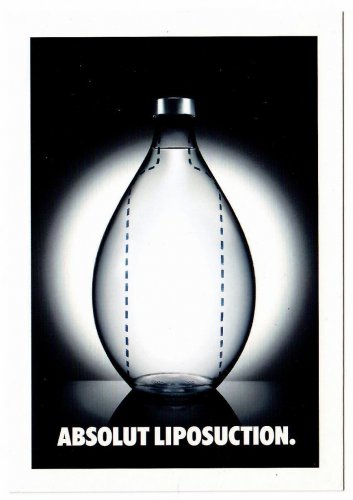 ABSOLUT LIPOSUCTION Vodka Ad Promocard Postcard &Acirc;&copy; 2001