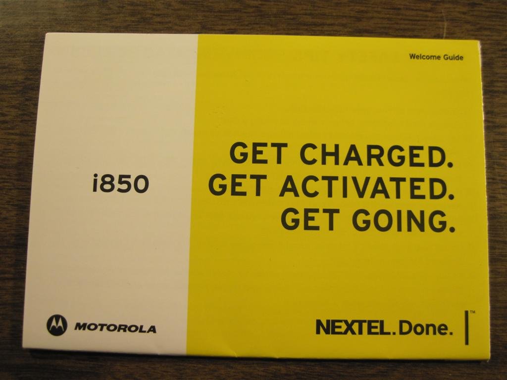 NEXTEL i850 Cell Phone Guide 1 072013