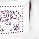 Art Deco Motif Tiger and Tree 20's Hoop 6x10 Machine Embroidery Design