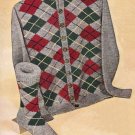 Vintage Knit Pattern 50s for Men Cardigan and Sock Diamond Plaid on PDF