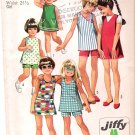Vintage Simplicity Pattern 70s Girls Dress Top and Short Size 10