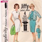 Vintage Pattern Simplicity 4897 Misses Dress and Jacket 60s Size Jr 11 B31.5 UNCUT