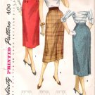 Vintage Pattern Simplicity 1345 Misses One Yard Skirts 50s Waist 28