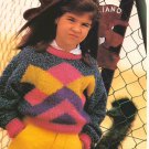 Knit Pattern Girl Pullover No 4 Size 7 in 2 Languages Printable on PDF 80s