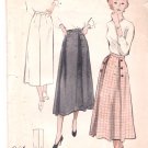 Vintage Pattern Butterick 5235 Three-Gore Skirt with Button Detail 40s Waist 26 Unprint
