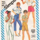 Vintage Pattern Simplicity 6337 Slim Fitting Pants in Four Lengths 80s Size14 Waist 28