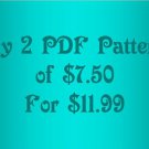Buy 2 PDF patterns of 7.50 for only 11.99
