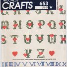 Vintage Pattern McCall's 8027 Cross Stitch Motifs and Alphabets Transfer 80s