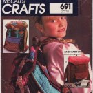 Vintage Pattern McCall's 8671 Backpack 80s UNCUT