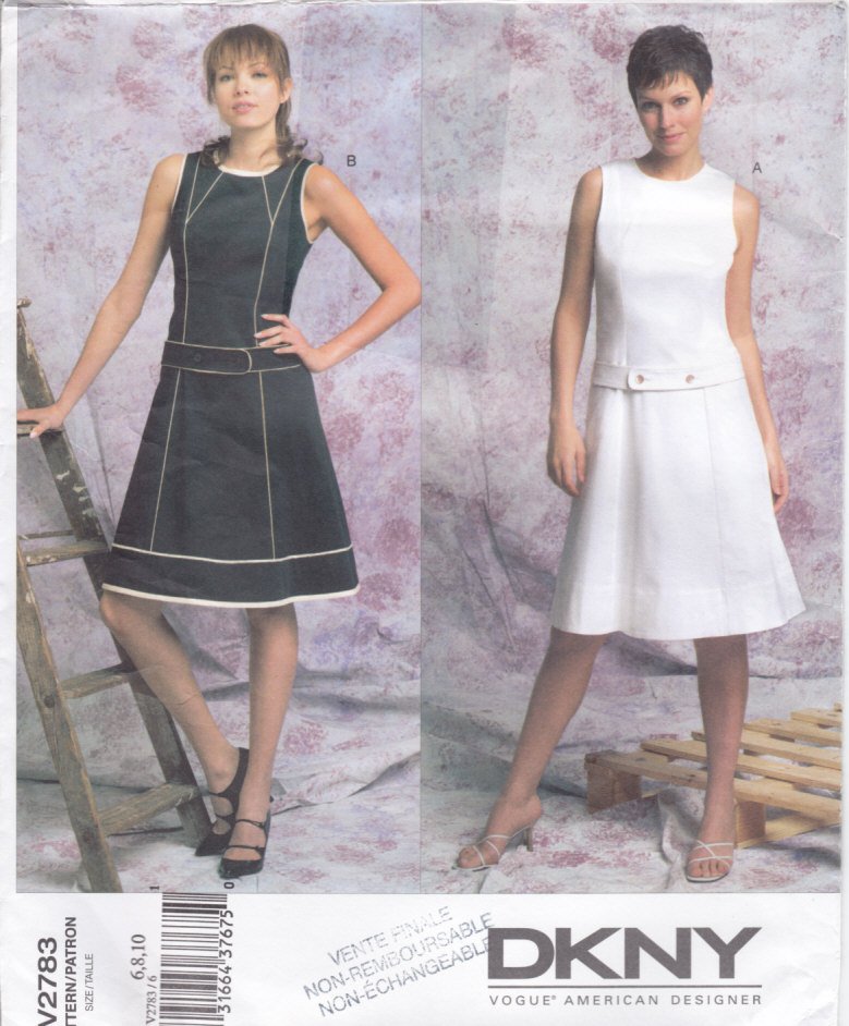 Pattern Vogue 2783 DKNY American Designer Dress Size 6-10 UNCUT