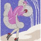 Art Deco Winter Woman Sfumato Technique Machine Embroidery Design