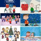 6 CHARLIE BROWN Christmas Snoopy Holiday Fridge Magnets