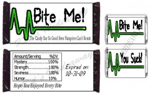 Custom VAMPIRE Party Candy BAR / NUGGET Wrappers UPRINT