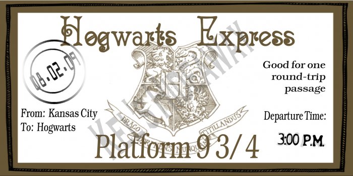 Custom WIZARD Train Ticket Party INVITATIONS Uprint