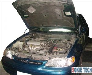 Black Color Strut Hood Shock Stainless Damper Kit fits for 1998-2002 Toyota Corolla D2E8