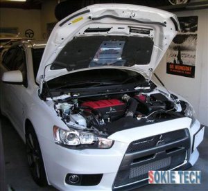 Sokietech Black Strut Hood Gas Damper Kit for Mitsubishi Evolution X EVO 10 CZ4A D2I4