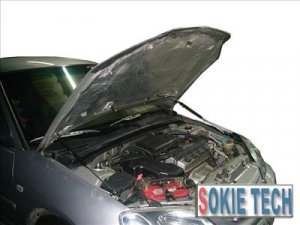 Black Carbon CF Hood Damper fits for 2005-2007 Honda Odyssey  D1L2
