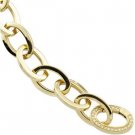 14k Yellow Gold Link Bracelet with Diamond Clasp