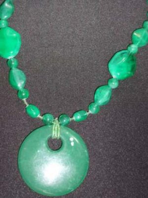 Green Disc Necklace