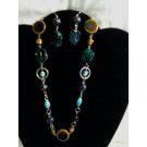 Turquoise & Glass Beading Necklace Set with Links