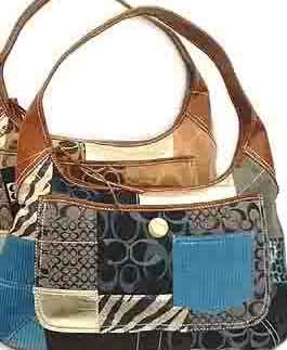 Navy Patchwork Ladies Handbag