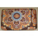 Brown Paisley FLAT Checkbook WALLET