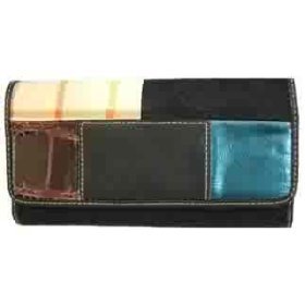 Patchwork Black Fashion Designer Wallet