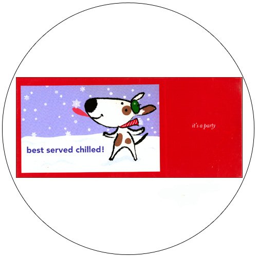 Cute Snow Dog Greeting Invitation Postcards: "Best Served Chilled!" 12 Ct. - No. MGC204CC - mjZOOM