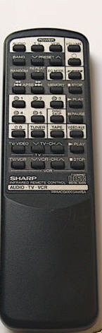 Sharp Remote Control CD / Audio / TV / VCR Model: RRMCG0003AWSA - (Preowned - Very Good)