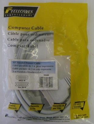 Fellowes 10' Bi-Directional Parallel Printer Cable - DB25/CENT 36M 25C No. 99566